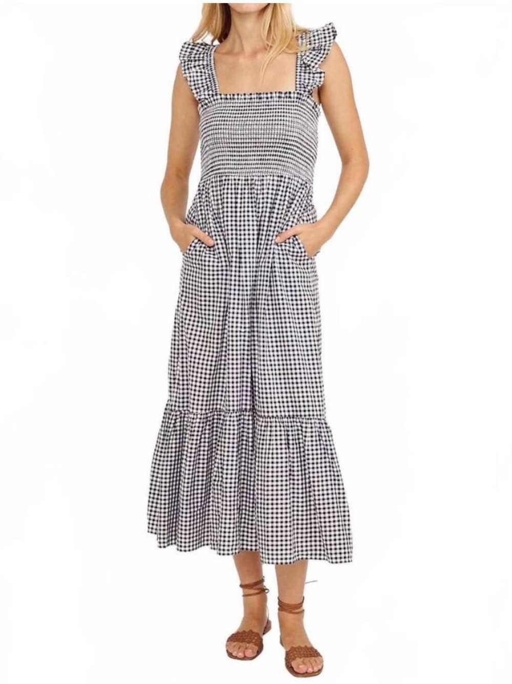 NEW Marea by Liz Joy Sasco dress.
Navy Gingham. S. NWT - Picture 3 of 6